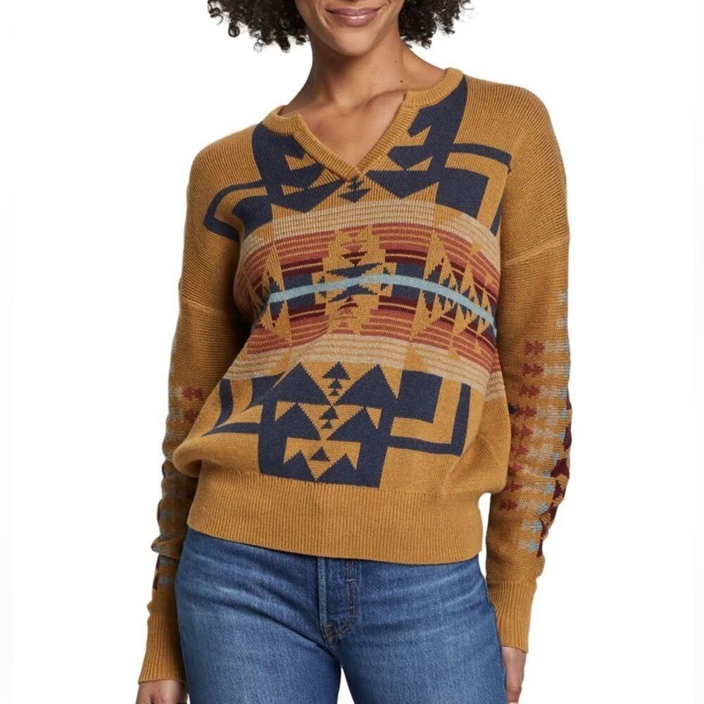PENDLETON Chief Joseph Graphic Cotton Pullover Sweater Size L New w/ Tag $149